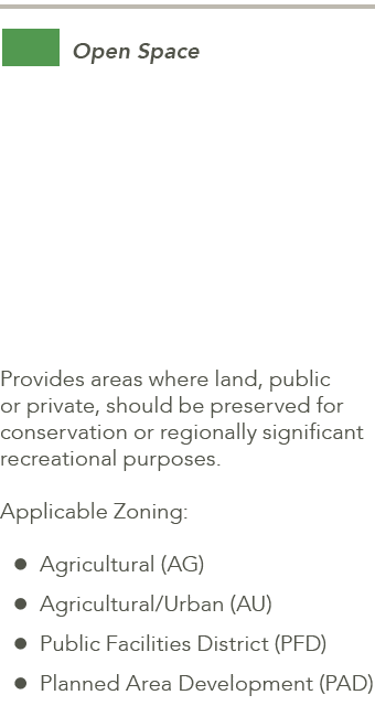 ￼Open Space Provides areas where land, public or private, should be preserved for conservation or regionally signific...