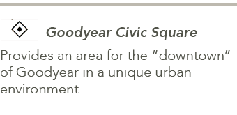 ￼Goodyear Civic Square Provides an area for the “downtown” of Goodyear in a unique urban environment.