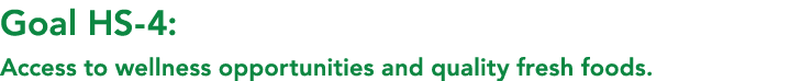 Goal HS 4: Access to wellness opportunities and quality fresh foods.