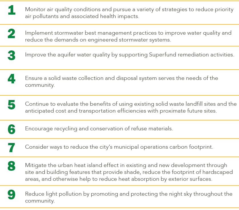 1,Monitor air quality conditions and pursue a variety of strategies to reduce priority air pollutants and associated ...