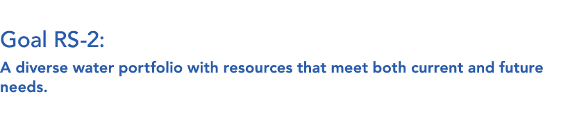  Goal RS 2: A diverse water portfolio with resources that meet both current and future needs.