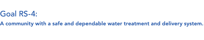  Goal RS 4: A community with a safe and dependable water treatment and delivery system.