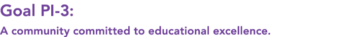 Goal PI 3: A community committed to educational excellence. 