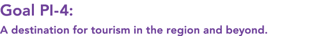 Goal PI 4: A destination for tourism in the region and beyond.