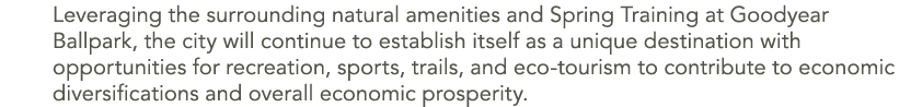 Leveraging the surrounding natural amenities and Spring Training at Goodyear Ballpark, the city will continue to esta...