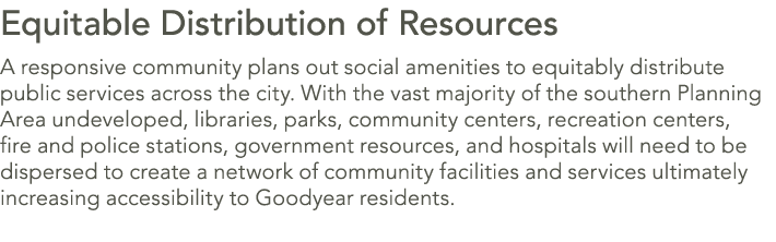 Equitable Distribution of Resources A responsive community plans out social amenities to equitably distribute public ...