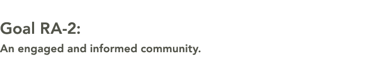  Goal RA 2: An engaged and informed community. 