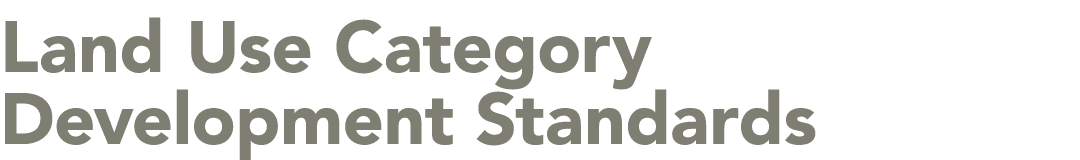 Land Use Category Development Standards 