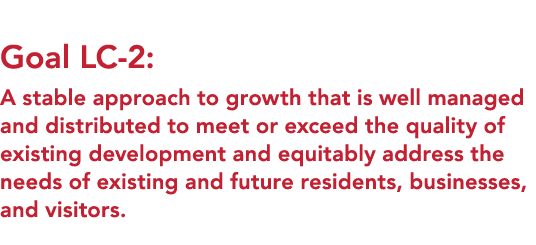  Goal LC 2: A stable approach to growth that is well managed and distributed to meet or exceed the quality of existin...