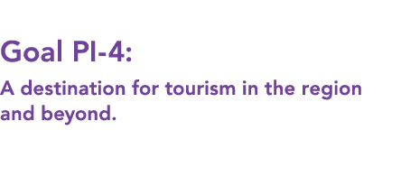  Goal PI 4: A destination for tourism in the region and beyond. 