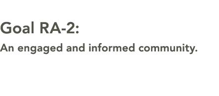  Goal RA 2: An engaged and informed community. 