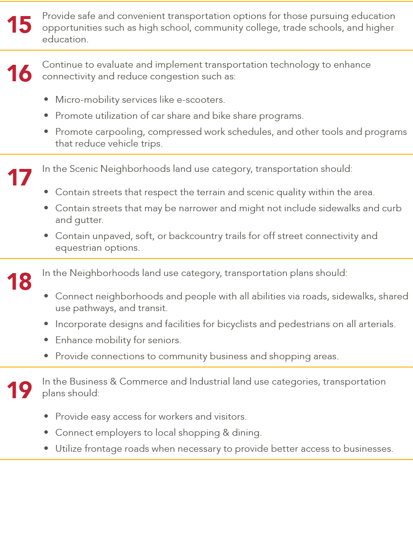 15,Provide safe and convenient transportation options for those pursuing education opportunities such as high school,...