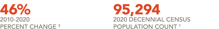 46% 2010 2020 Percent Change 3 95,294 2020 Decennial Census Population Count 1